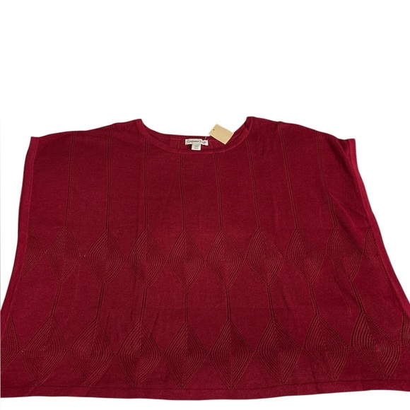 Coldwater Creek Bateau Linen Poncho in red  Sz XS/S New with tag - Picture 5 of 5